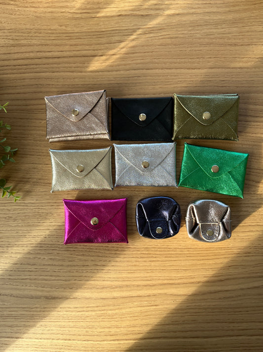 Porte carte/monnaie simili cuir