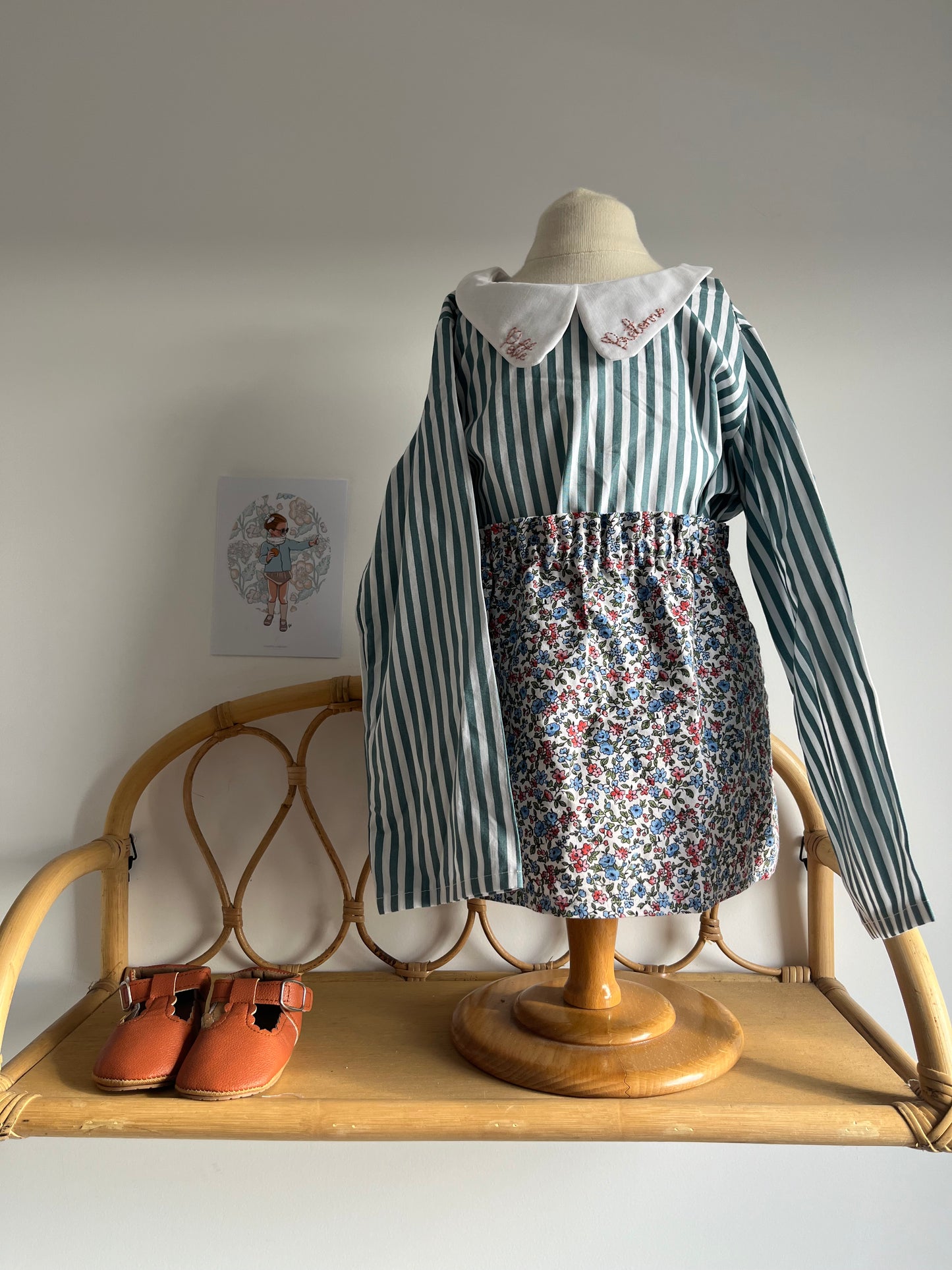 Blouse col brodé